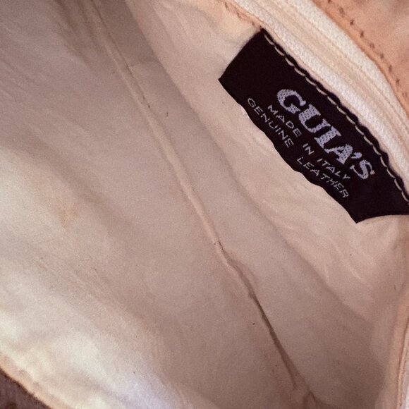 Vintage Guia’s 1964 Shiny Taupe Genuine Leather Shoulder Bag - Picture 3 of 5